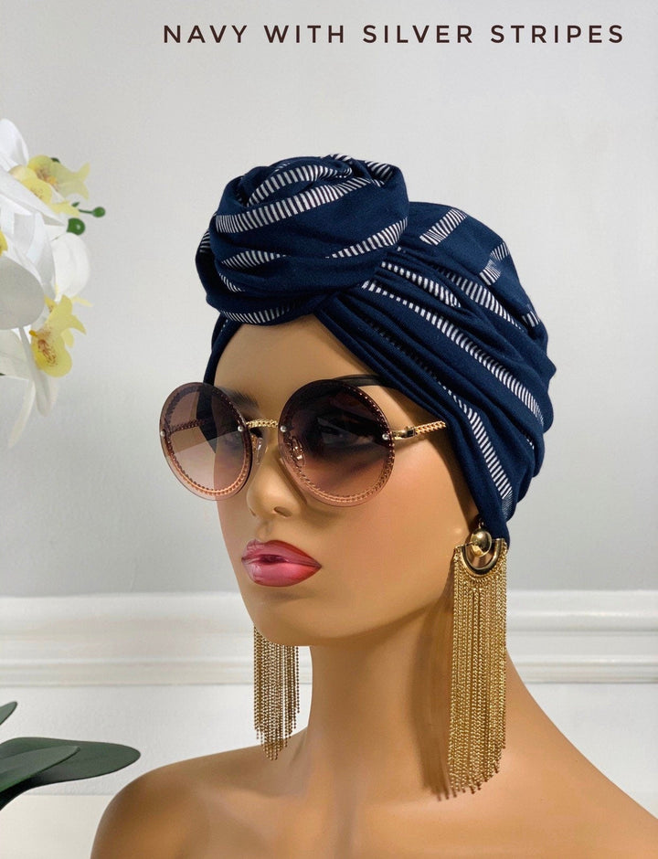 Mofe Pretied Flower-Design Turban - Mudvii