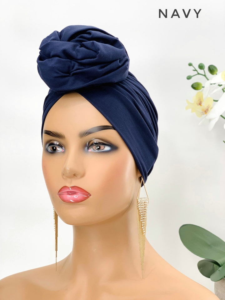 Mofe Pretied Flower-Design Turban - Mudvii