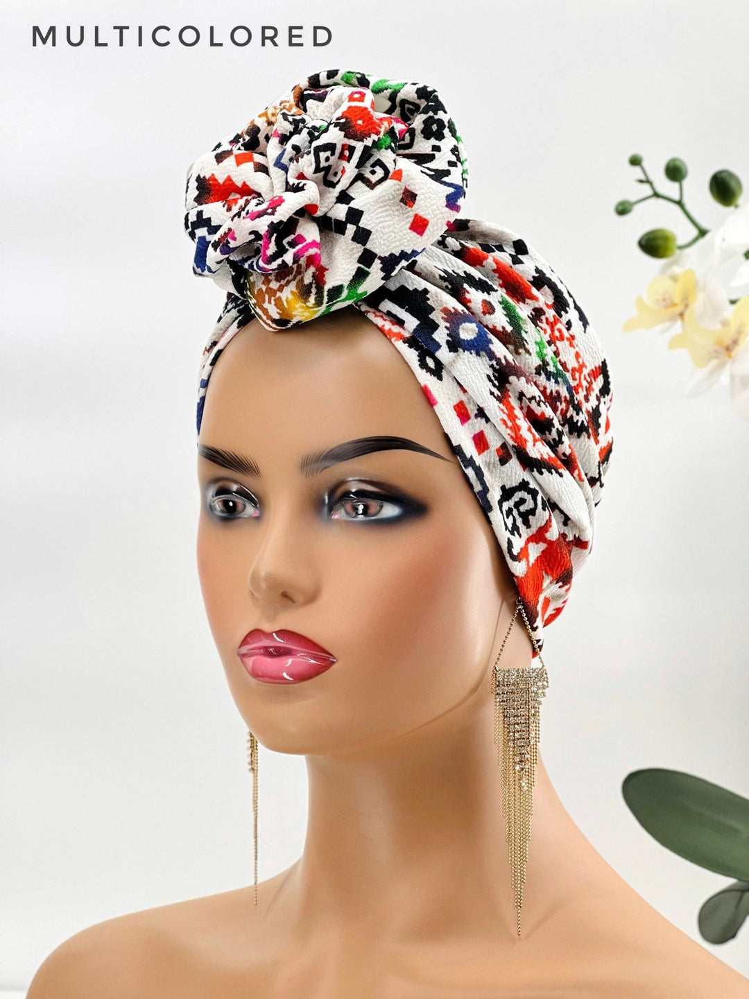 Mofe Pretied Flower-Design Turban - Mudvii