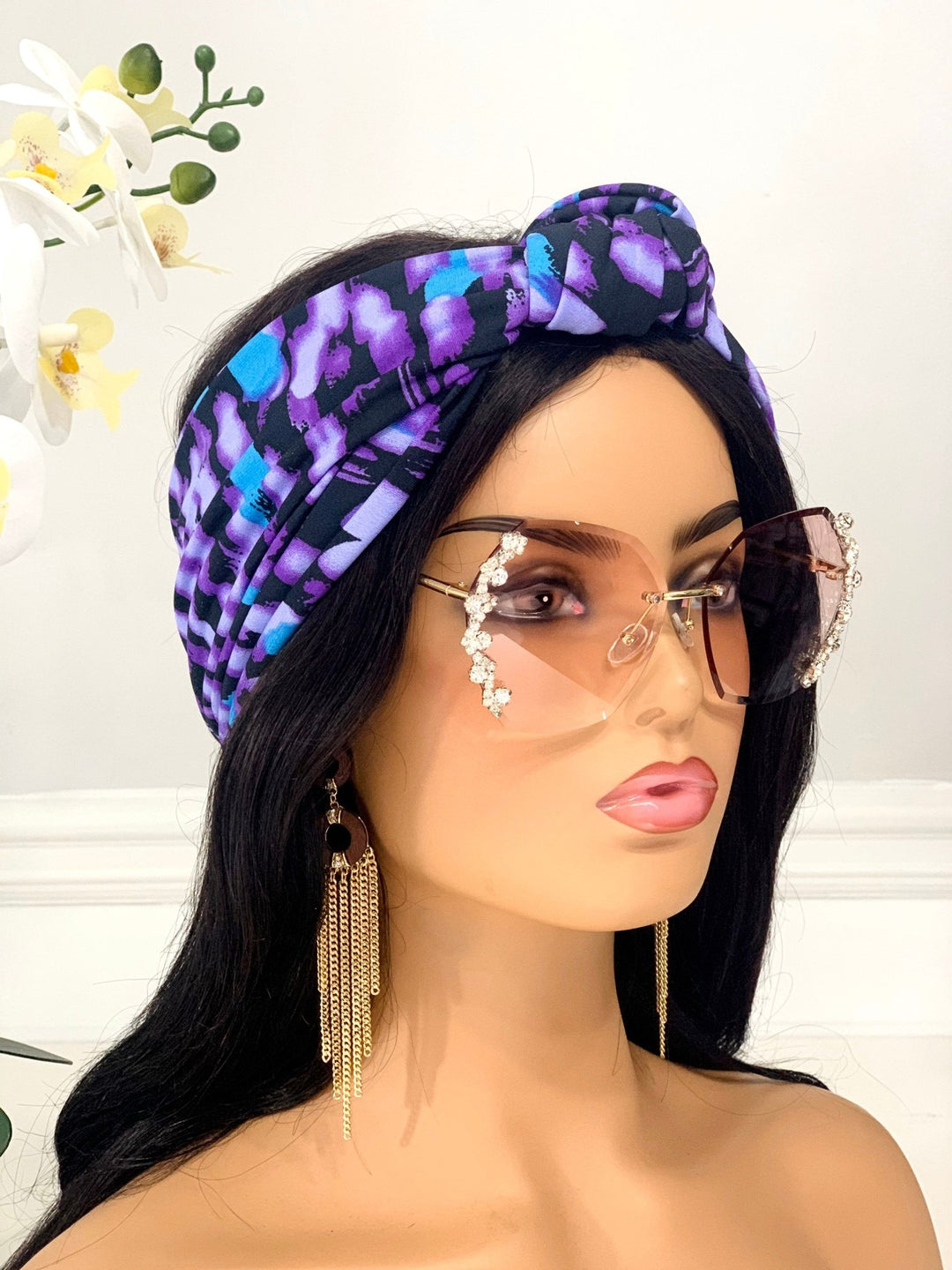Print Knotted Wide Headband - Mudvii