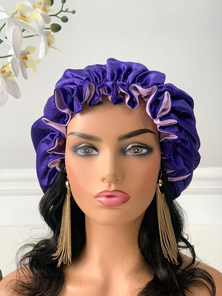 Purple Satin Bonnet - Mudvii