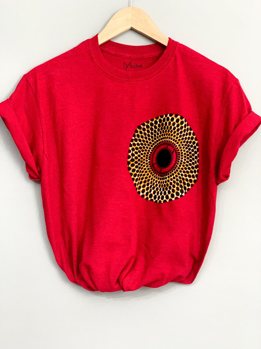 Red Unisex Circle-Design Tee - Mudvii