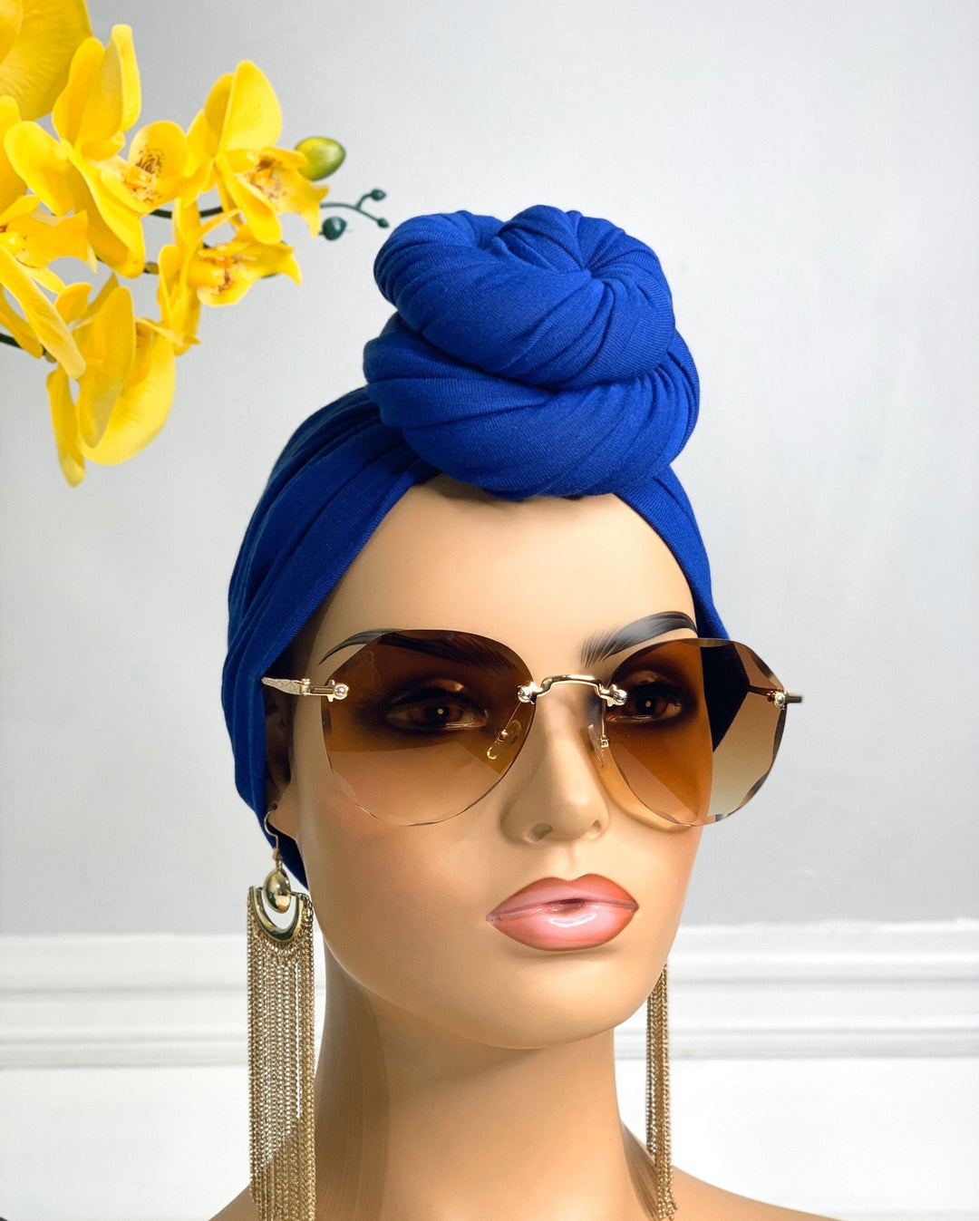 Royal Blue Turban Head Wrap - Mudvii