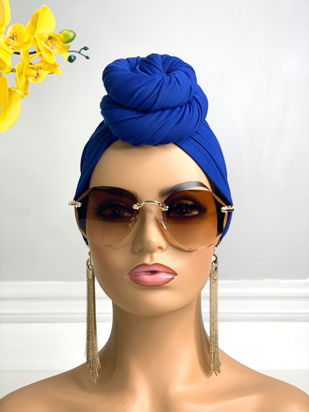 Royal Blue Turban Head Wrap - Mudvii