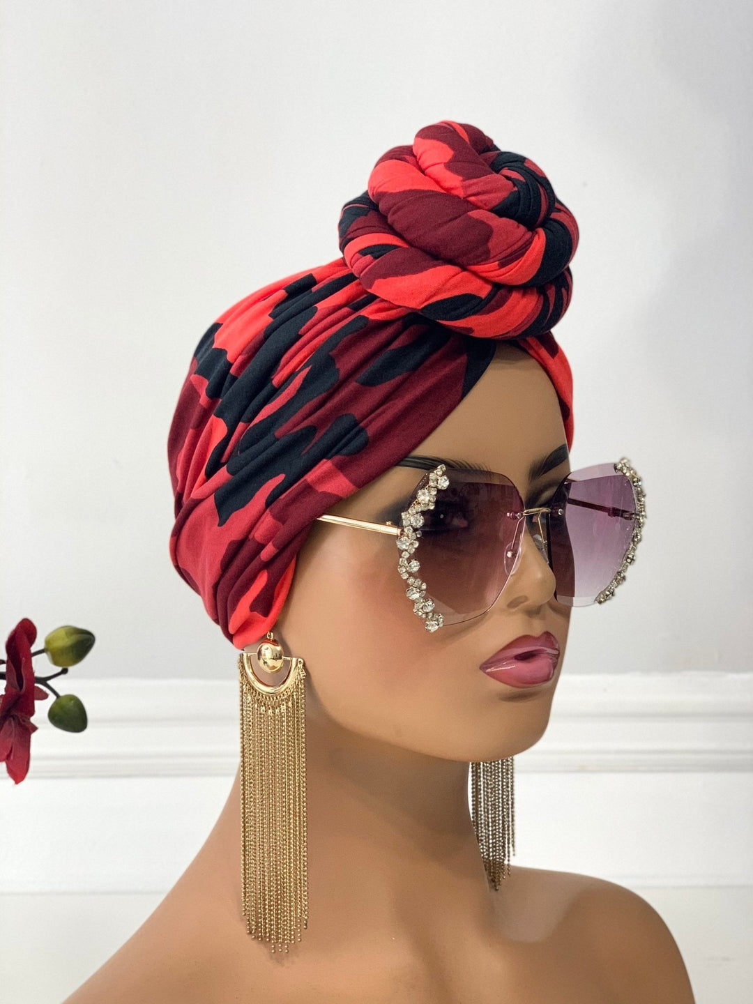 Rumi Camo Pretied Head Wrap - Mudvii