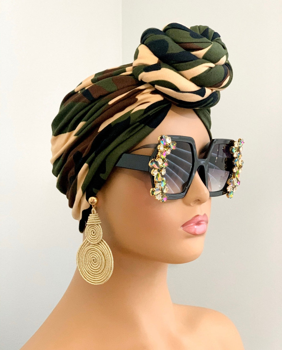 Rumi Camo Pretied Head Wrap - Mudvii