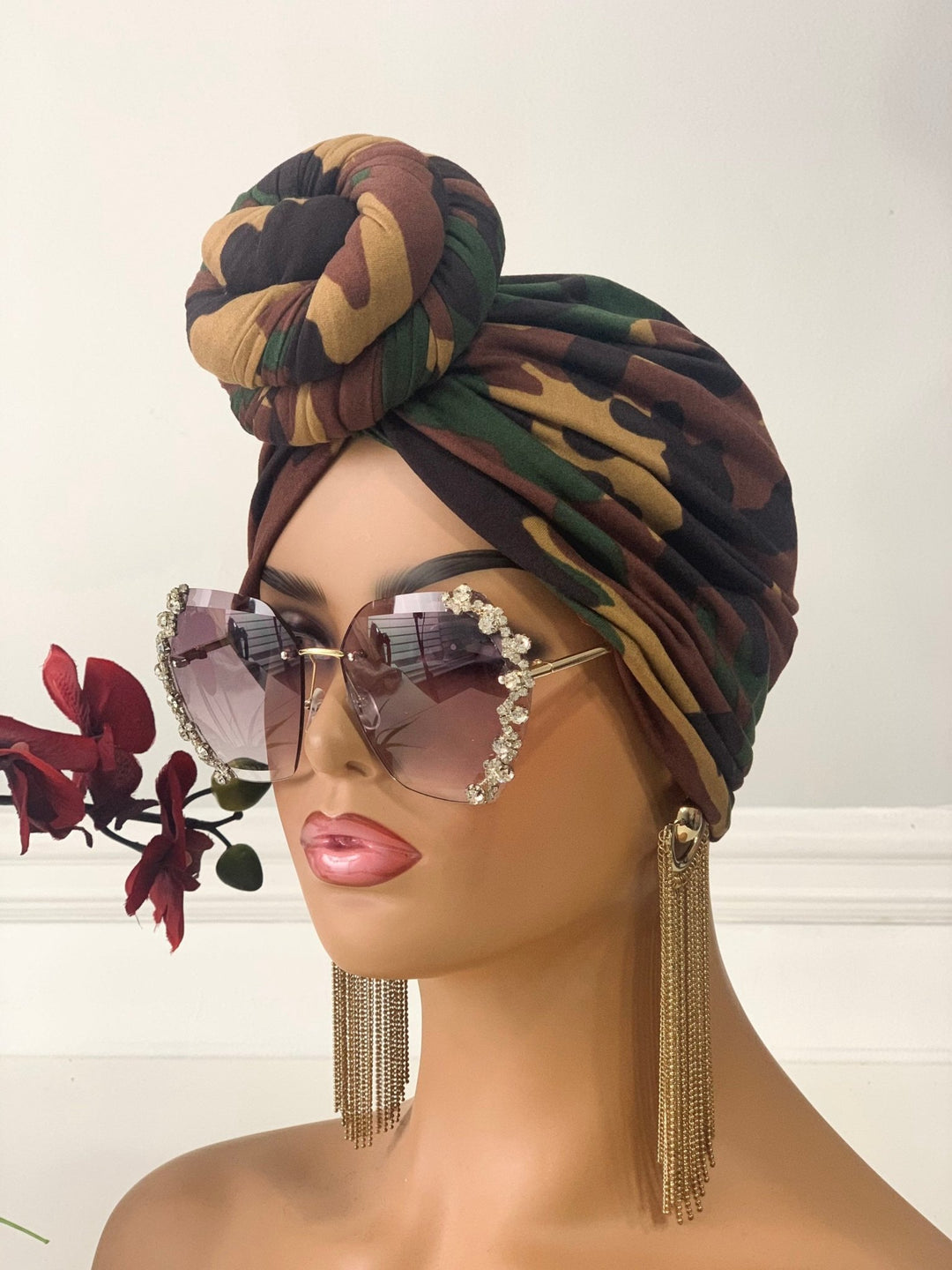 Rumi Camo Pretied Head Wrap - Mudvii