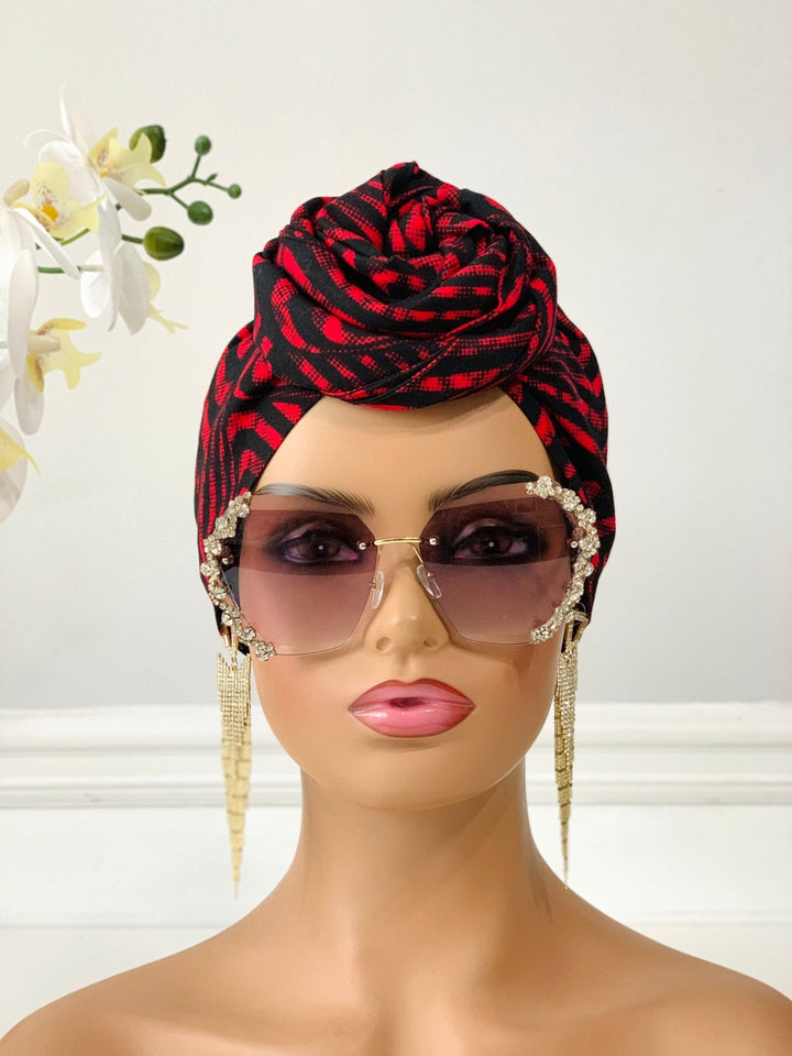 Wavy 2-Piece Headwrap | Bonnet Headwrap - Mudvii