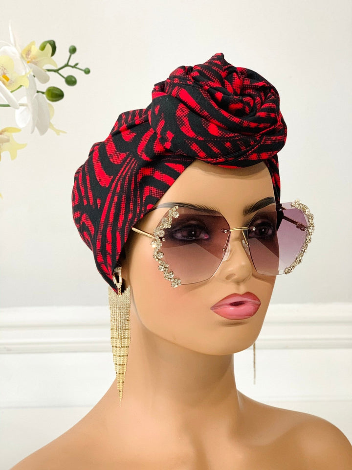 Wavy 2-Piece Headwrap | Bonnet Headwrap - Mudvii