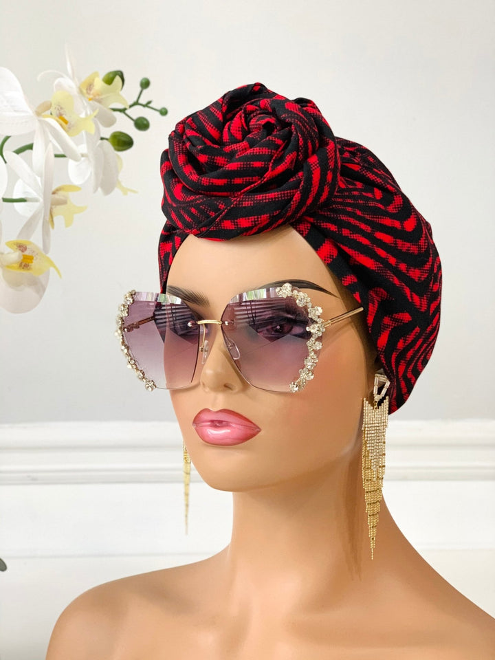 Wavy 2-Piece Headwrap | Bonnet Headwrap - Mudvii